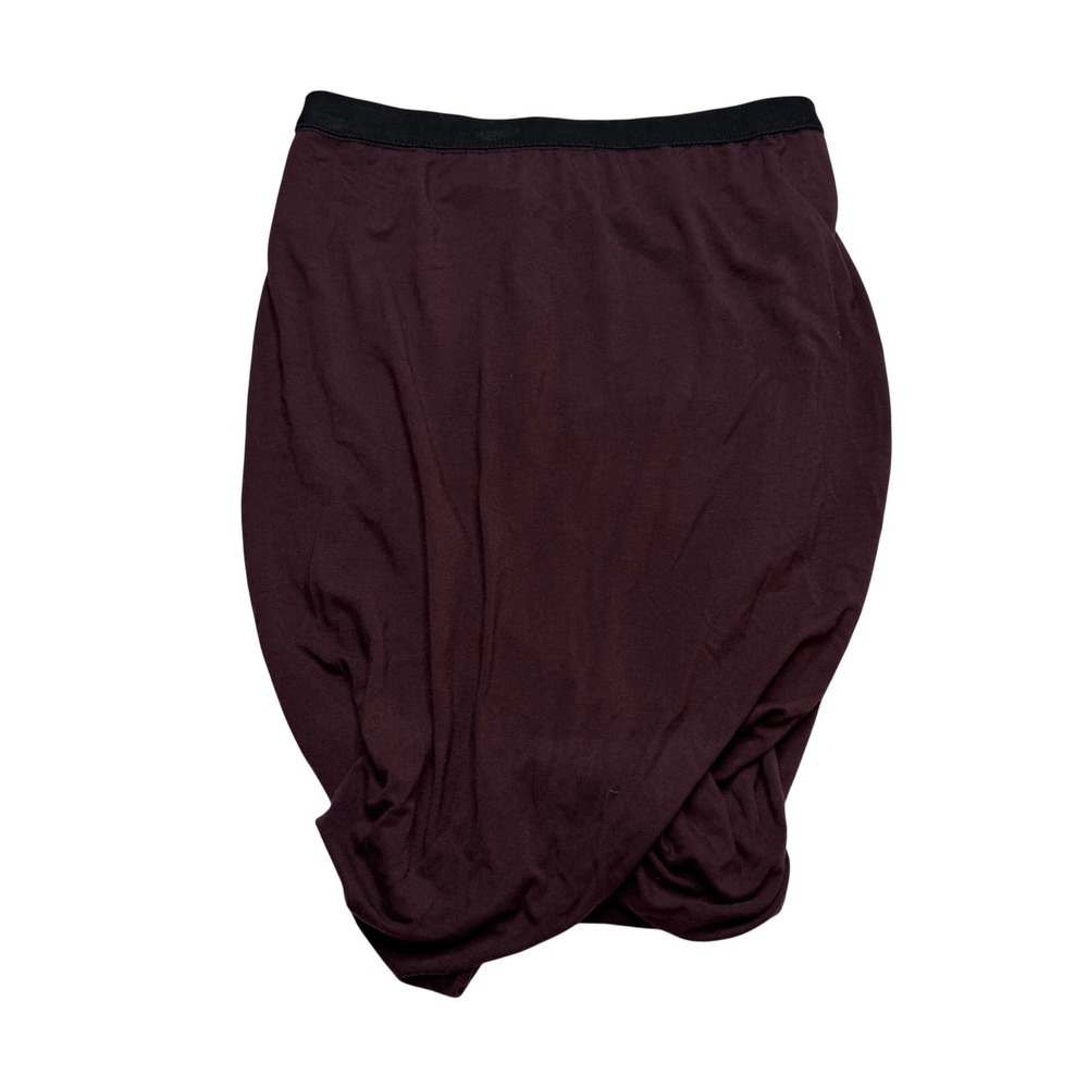 T by Alexander Wang Mini Skirt Burgundy Elastic Waist Jersey Women's Size Medium
